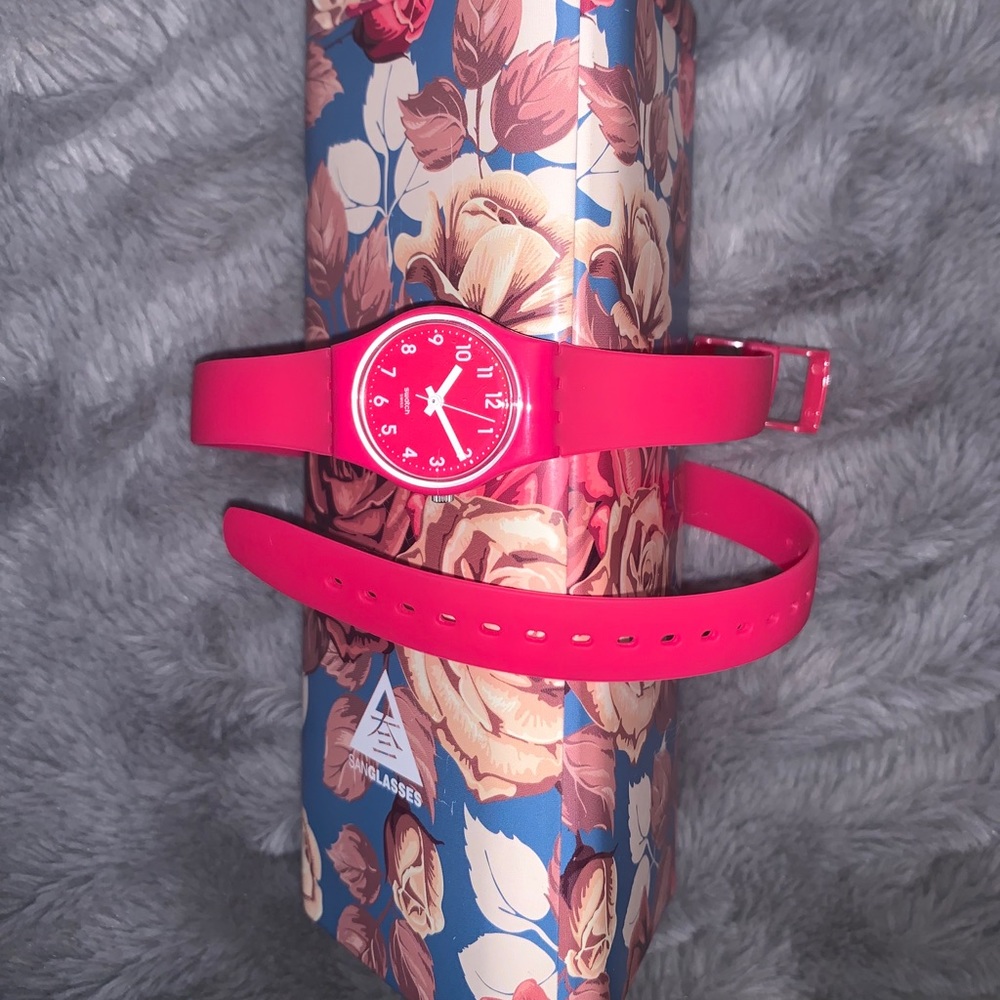 Swatch Wrap Around Watch in Fuchsia